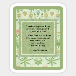 The Marriage Economic Arrangement Sticker